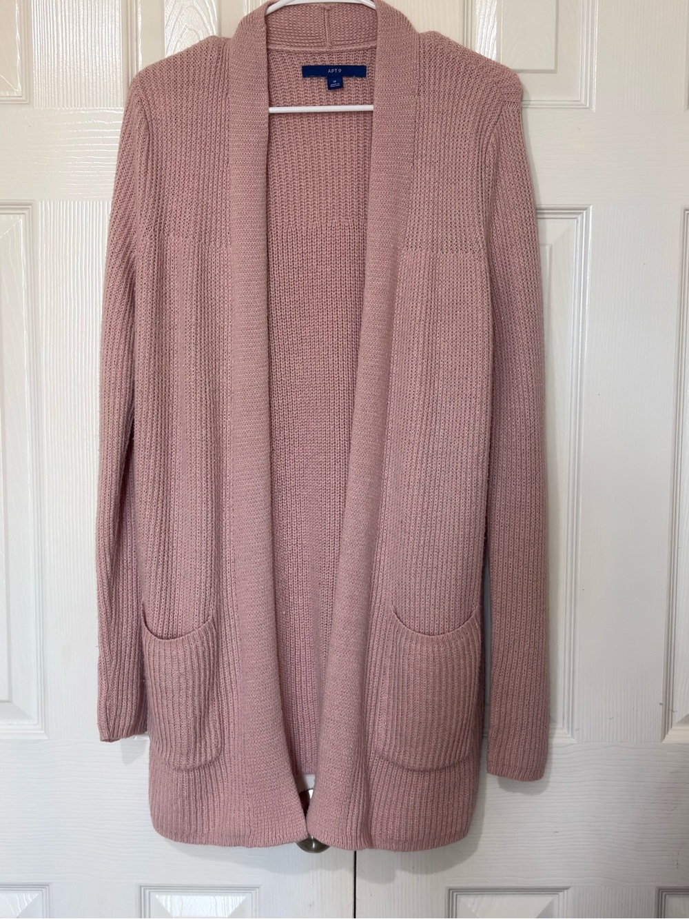 Apt. 9 Rose Pink Open-Front Knit Cardigan Sweater